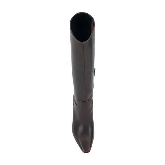 Vince Camuto Dark Caramel Leather WIde Calf Cristen Knee High Boots Size 9M-NEW - Picture 5 of 8